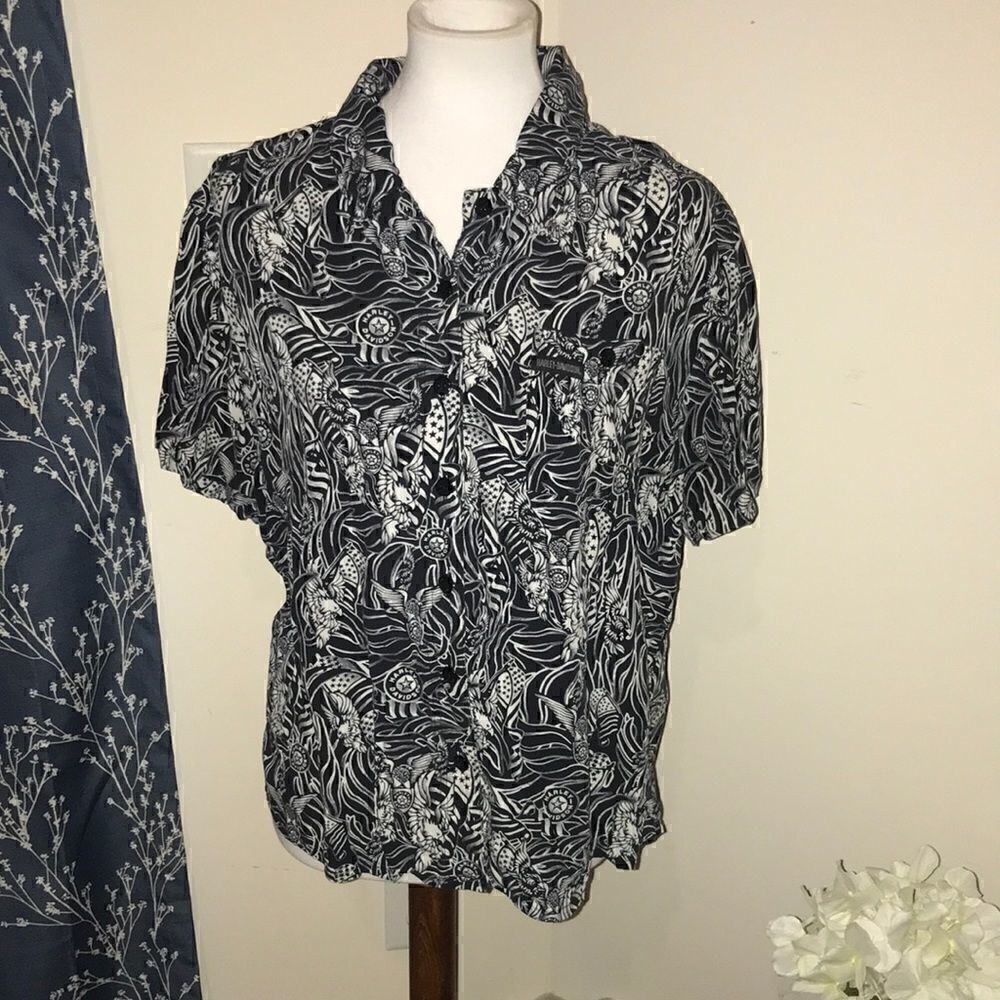 Harley-Davidson Eagle Flag Print Hawaiian Shirt